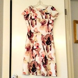 Ivanka Trump Waffle Weave Floral Dress Size 2